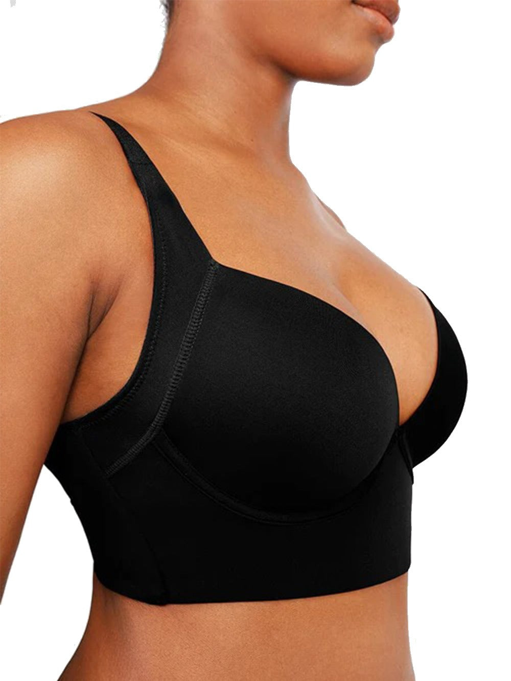 NY 220015 Underwire Compression Push-up Bra - Black